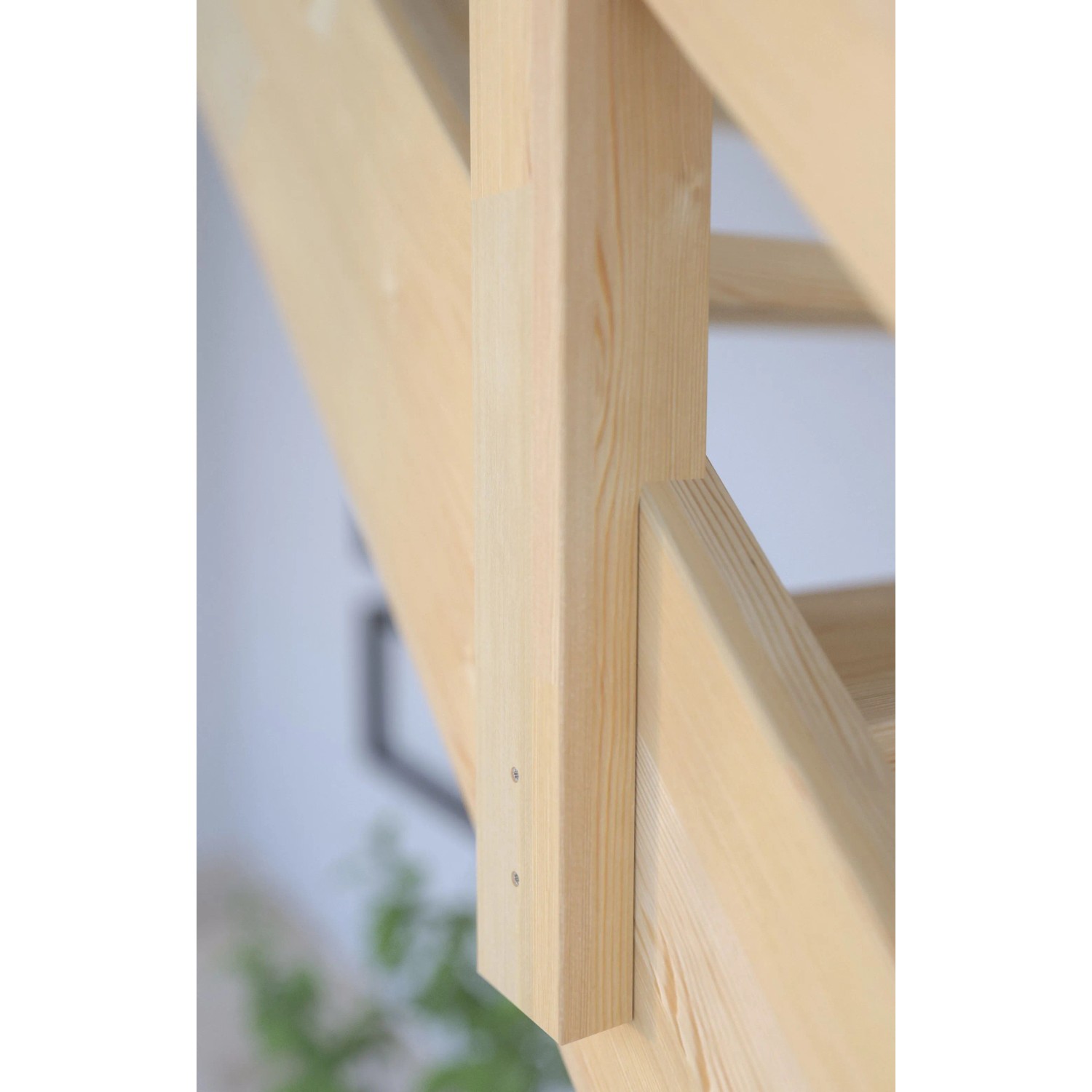 StarWood Treppe Korfu Fichte Gerade Holz-Edelstahl-Geländer Weiß L_6