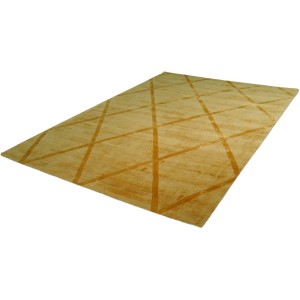 Gelber Kayoom Teppich Luxury 210 (160x230 cm) mit geometrischem Muster, geeignet für Allergiker.