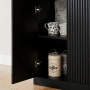 okwish Sideboard mit Wellenform Aufbewahrung Wohnzimmer 150x40x70cm Schwarz_7