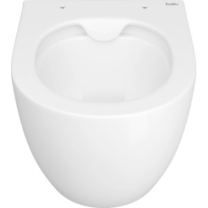 Weißes, spülrandloses baliv Wand-WC-Set Davenport mit verkürzter Bauform.