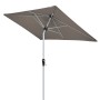 Doppler Marktschirm Active, 210x140 cm, Greige, mit Kurbel. Rechteckiger Sonnenschirm für Balkon und Garten.