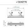 Abbildung der Schütte Thermostat Duscharmatur London Chrom mit Maßangaben.