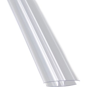 H-Klemm-Mittelprofil, 10 mm stark, 6 m lang, für Kunststoffbedachung und Hohlkammerplatten.