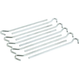 Zeltheringe, 10 Stück, verzinkt, 180 mm lang, mit Haken für Camping und Outdoor.