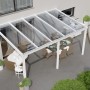 Weiße Terrassenüberdachung Professional (500x300 cm) mit klarer Polycarbonat-Platte.