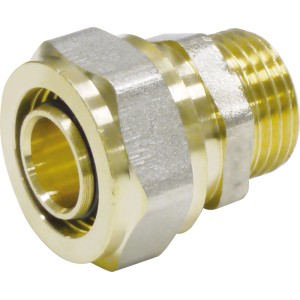 PIPETEC Schraubfitting-Übergang Messing 20 mm x R 1/2