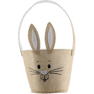 Brauner Aufbewahrungskorb Hase, Ø 15 cm, als Osterdeko.