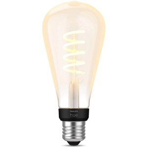 Philips Hue Filament Lampe E27 ST72, dimmbar, warmweiß bis kaltweiß, Vintage-Look.