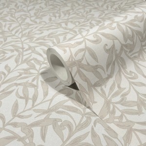 Beige Marburg Vliestapete mit floralem Blattmotiv, modernes Design.