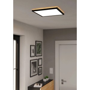 Quadratische LED-Deckenleuchte Rovito-R von Eglo, 39 cm, in Schwarz. Moderne Deckenbeleuchtung.