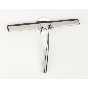 Badezimmerwischer Terni Plus Chrom zur streifenfreien Reinigung von Duschwänden.