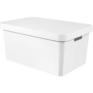 Curver Infinity Box 3er Set, 45L, Weiß: Aufbewahrungsboxen mit Deckel für Ordnung im Haus.