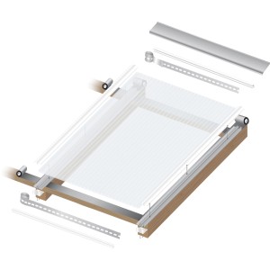 Hohlkammerplatte Acryl, 16mm, weiß/opal, 6000x1200mm, für Kunststoffbedachung.