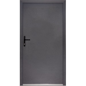Stahl-Nebeneingangstür NS1 Anthrazit Nach Außen Öffnend 98 x 198 cm Anschlag L