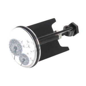 Wenko Abfluss-Stopfen Pluggy Astera mit Pusteblumen-Motiv, weiß/grau.