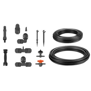 Gardena Tropfbewässerungs-Set für Hochbeet/Beet (35 Pflanzen) mit Schläuchen und Verbindungsstücken.