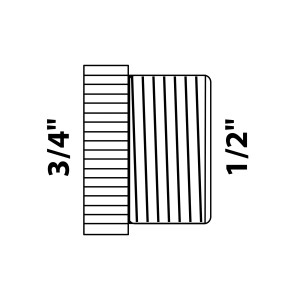 Kirchhoff Reduzierstück Chrom, 24,2 mm (3/4 IG) x 21 mm (1/2 AG) für Gewindefittings.