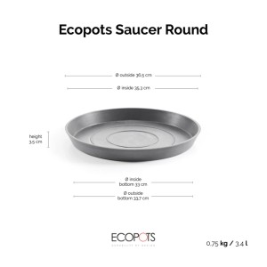 Ecopots Untersetzer Amsterdam Ø 36,5 cm Grau