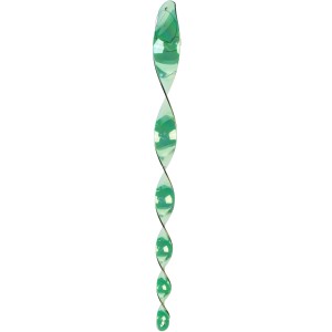 Grüne Windspirale aus Kunststoff, 40 cm, Gartendeko mit Glitzer-Effekt.