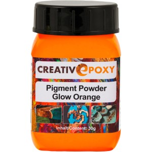Orangefarbenes CreativEpoxy Tagesleuchtpigment Pulver, 30g, für Abtönfarben und Gießharz.