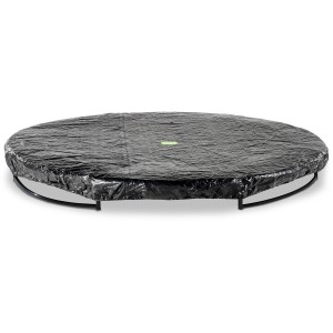 Schwarze EXIT Trampolin Abdeckplane D427cm zum Schutz vor Witterung und Schmutz.