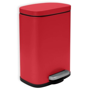 Spirella Kosmetikeimer Akira, 5 l, rot matt, mit Fußpedal und Softclose.