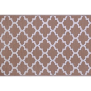 Outdoor-Teppich 120 cm x 180 cm Beige-Weiß Orientalisch