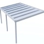 Weiße Terrassenüberdachung Professional (500x350 cm) mit Glasdach und Aluminiumrahmen.