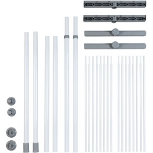 Wenko Teleskop-System Herkules Twin, Haushaltshelfer: Einzelteile wie Stangen und Verbinder.