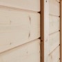 Detailansicht: Wand des naturbelassenen Bertilo Gartenhaus Amrum aus Holz.