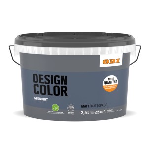 Eimer OBI Design Color, 2,5 l, Tiefes Mitternachtsblau, matte Innenfarbe für Wände.