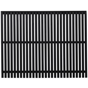 Schwarzer Sichtschutzzaun Sendai aus Nadelholz, 180x140 cm, mit senkrechten Leisten.
