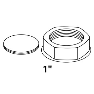 Weiße Kirchhoff Kappe für Siphon-Geräteanschluss, 30,3 mm (1 IG) zum Abdichten.