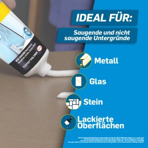 Pattex Montage Special Glaskleber Tube, transparent, für Glas, Metall, Stein und lackierte Oberflächen.