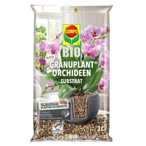 Compo Bio Granuplant Orchideen Substrat 3L im Beutel, nachhaltiges Pflanzgranulat für Orchideen.