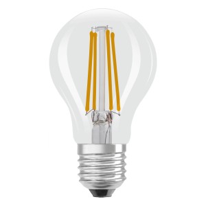 Osram LED-Leuchtmittel E27, Glühlampenform, 5,9W, warmweiß, klar.