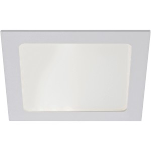 Weiße, quadratische Briloner LED-Einbauleuchte (17x17 cm) für Decken und Feuchträume.
