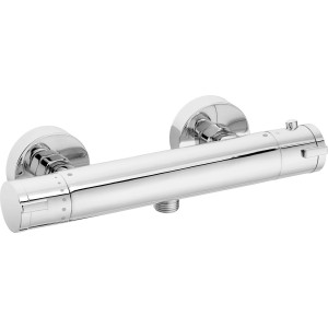 Verchromte OBI Thermostat-Brausearmatur Zeden für die Dusche mit Verbrühschutz.