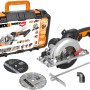 Worx Mini Handkreissäge WX531 20V mit Zubehör und Koffer.