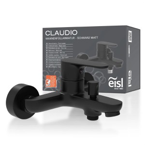Eisl Wannenarmatur Claudio, schwarz matt, mit Verpackung. Elegante Badarmatur für die Badewanne.