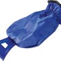 Blauer LUX Eisschaber mit Handschuh für eisfreie Autoscheiben ohne kalte Hände.