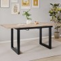 okwish Esstisch Erweiterbar/Rechteckig Kaffee-Freizeittisch aus Eisen 140 x 80 cm Natur