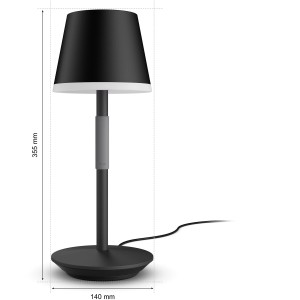 Philips Hue Go Tischleuchte, tragbar, schwarz. Smarte Lampe für Innen & Außen mit Farbwechsel.