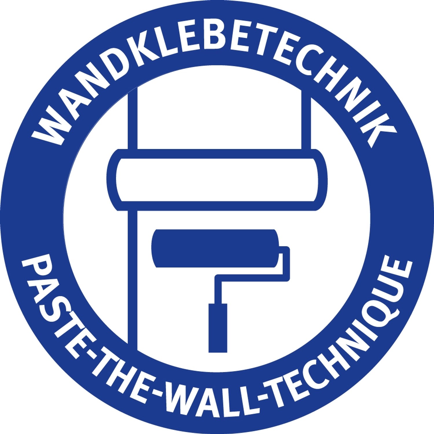 Symbol für Wandklebetechnik zur Verarbeitung von Erfurt Vlies-Rauhfaser Tapeten.