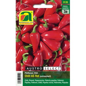 Austrosaat Saatgut Pfefferoni Chili-AS Rot: Scharfe, rote Chili-Pflanze für Garten und Topf.