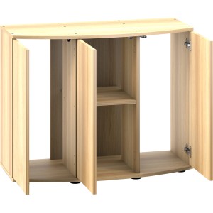 Juwel Aquariumunterschrank SBX Vision 180, helles Holz, mit offenen Türen und Regalfach.