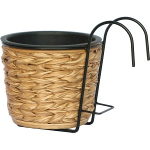 Balkontopf Polyrattan Natur Ø 19 cm x 22 cm