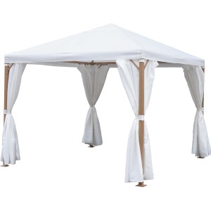 Marana Stahl-Pavillon Holzoptik 296 cm x 296 cm