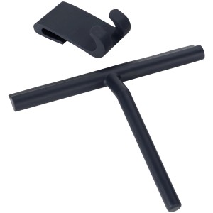 Wenko Badezimmerwischer Mola Navy mit Halterung für Dusche und Bad.