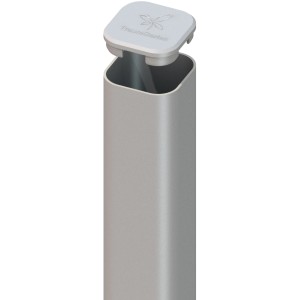 Zaun Zubehör Metallpfosten Silber Erdverbau 7 cm x 7 cm x 240 cm